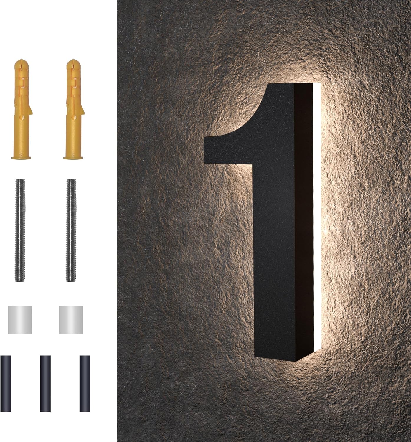 7 Inch Backlit LED House Numbers by MIDIT - Modern Elegance