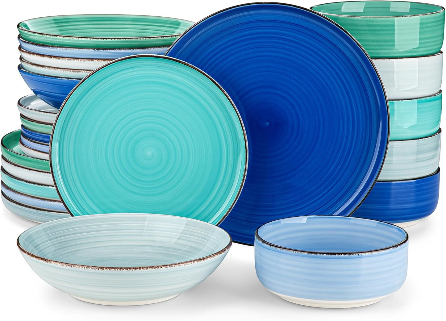 Vibrant 24-Piece Dinnerware Set for 6 by vancasso - Colorful Dishes
