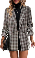 Mina Self 2025 Women's Plaid Houndstooth Blazer Jacket - Tailored