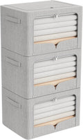 3 Pack Clothes Storage Bins Foldable Metal Frame Storage Box - Extra