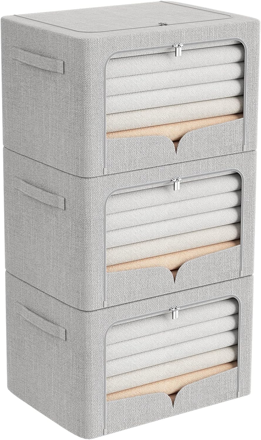 Extra Large Foldable Storage Bins Set for Organizing Clothes