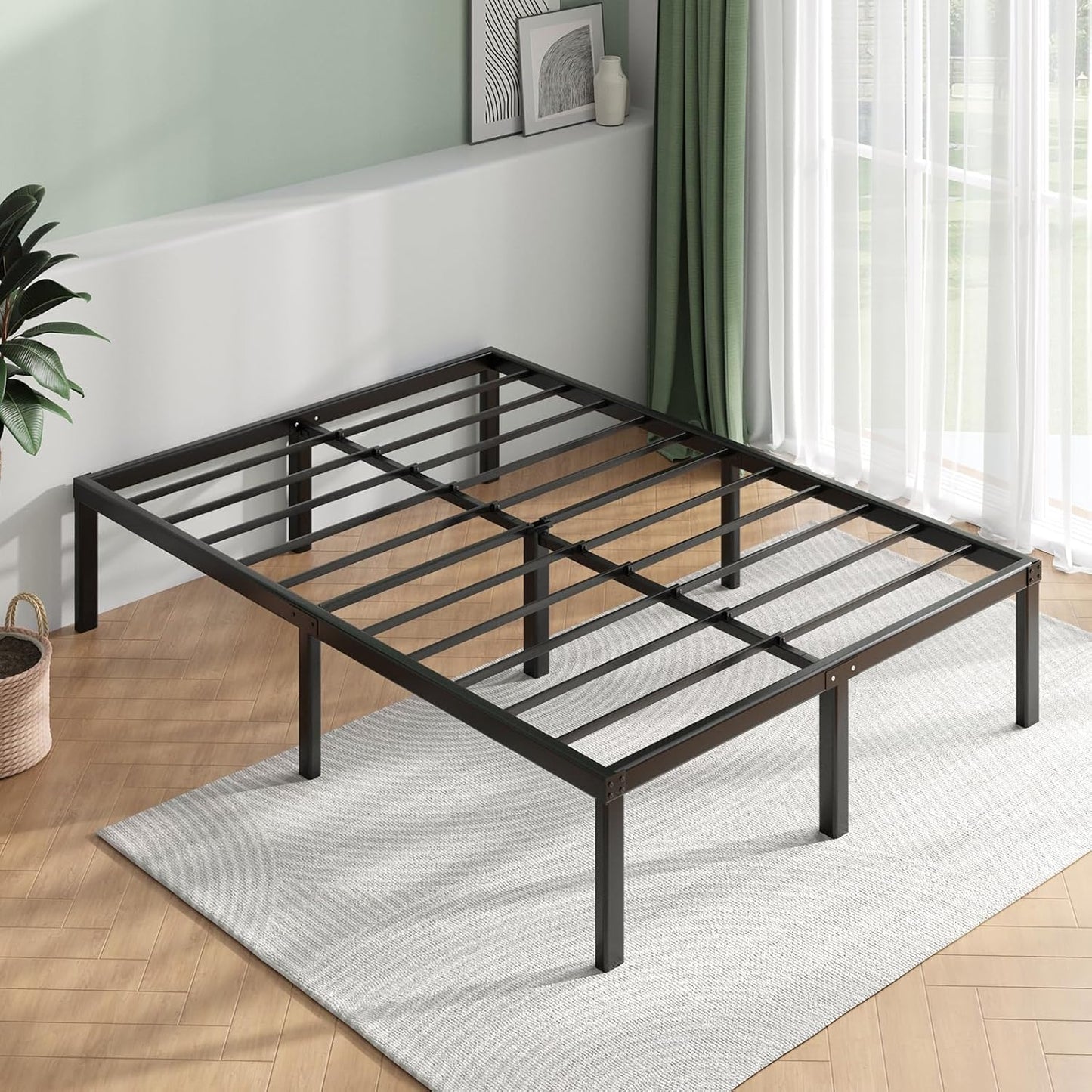 Novilla Full Size Bed Frame with Storage and Heavy Duty Support