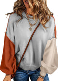 Dokotoo Women's Colorblock Crewneck Sweaters for Fall Winter