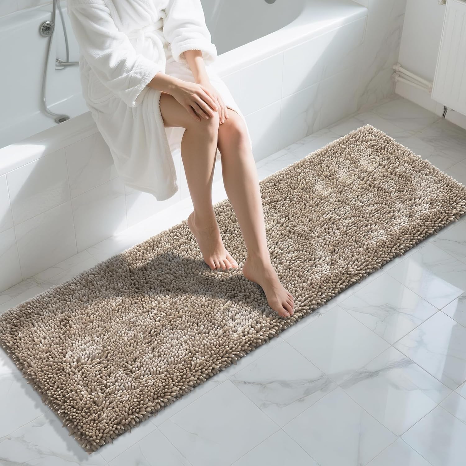 Yimobra Long Bathroom Rugs Runner 70x24 Inch for Luxurious Comfort