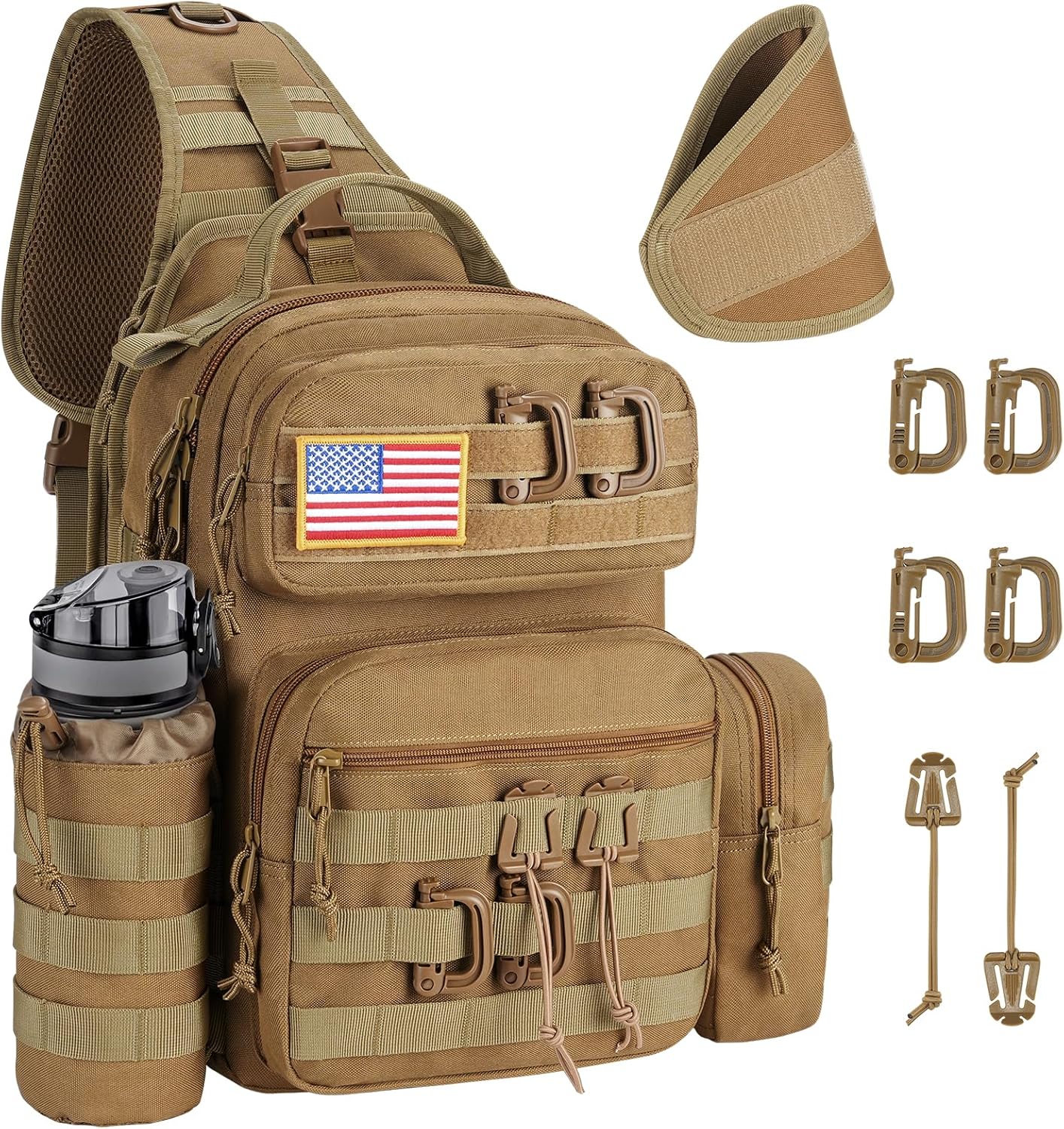 CVLIFE Tactical Sling Bag Backpack for EDC Hiking and Work