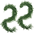 Christmas Norfolk Pine Garland, 2PCS 9Ft Real Touch Greenery - Festive