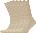 VRD Mens Dress Socks Bamboo Rayon 5-Pack - Soft Ribbed Crew