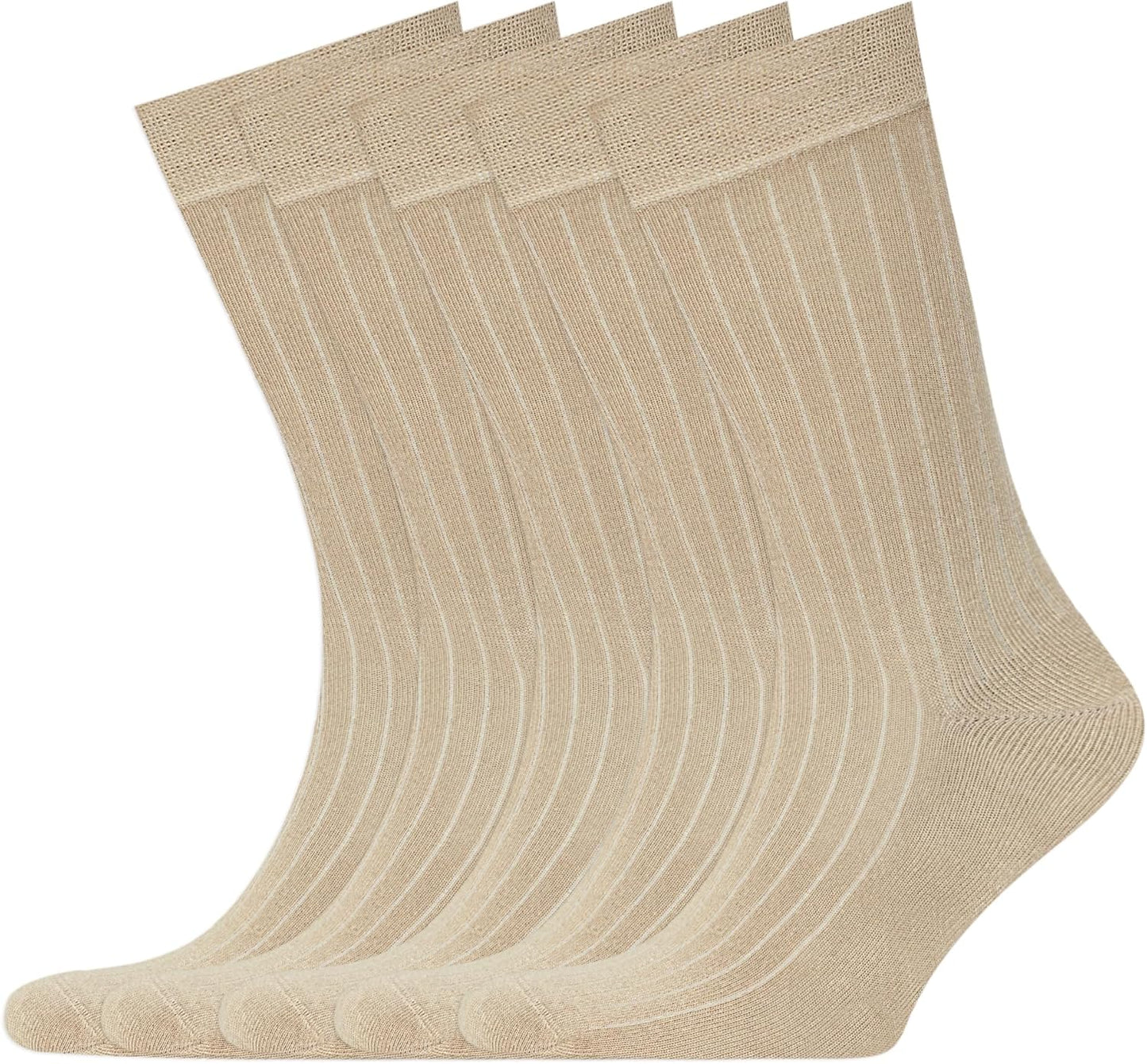 VRD Mens Dress Socks 5-Pack Bamboo Rayon Mid-Calf Crew Socks