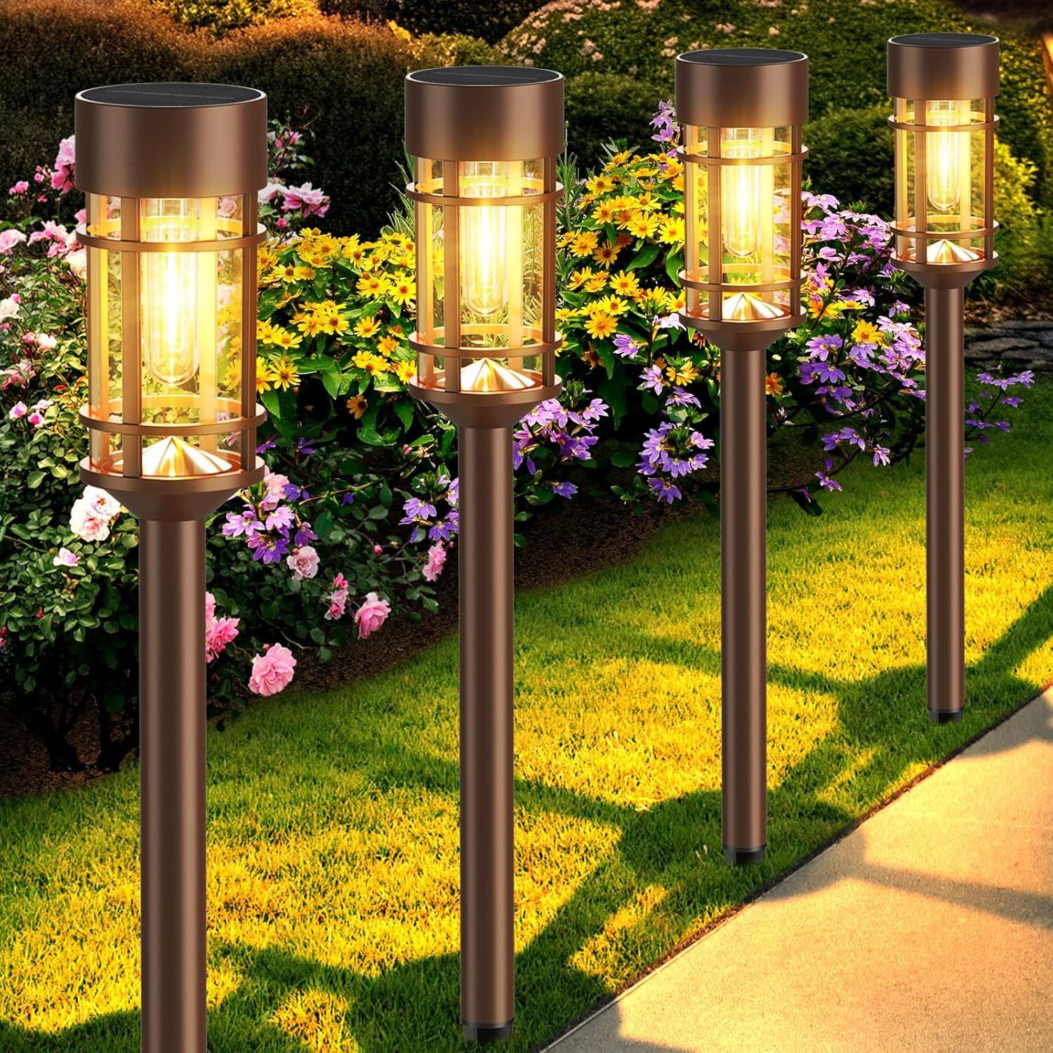 Mancra 8 Pack Solar Outdoor Lights for Garden and Landscape