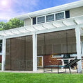 Sunrise 8ft W x 6ft H Roll Up Shade - Striped Hollow Out Patio Shade