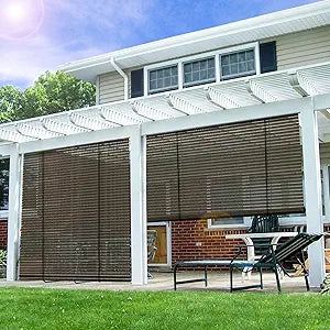 E&K Sunrise 8ftW x 6ftH Roll Up Shade for Outdoor Spaces