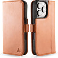 Leather Wallet Case for iPhone 16 Pro Max - 4 Card Folio (Tan)