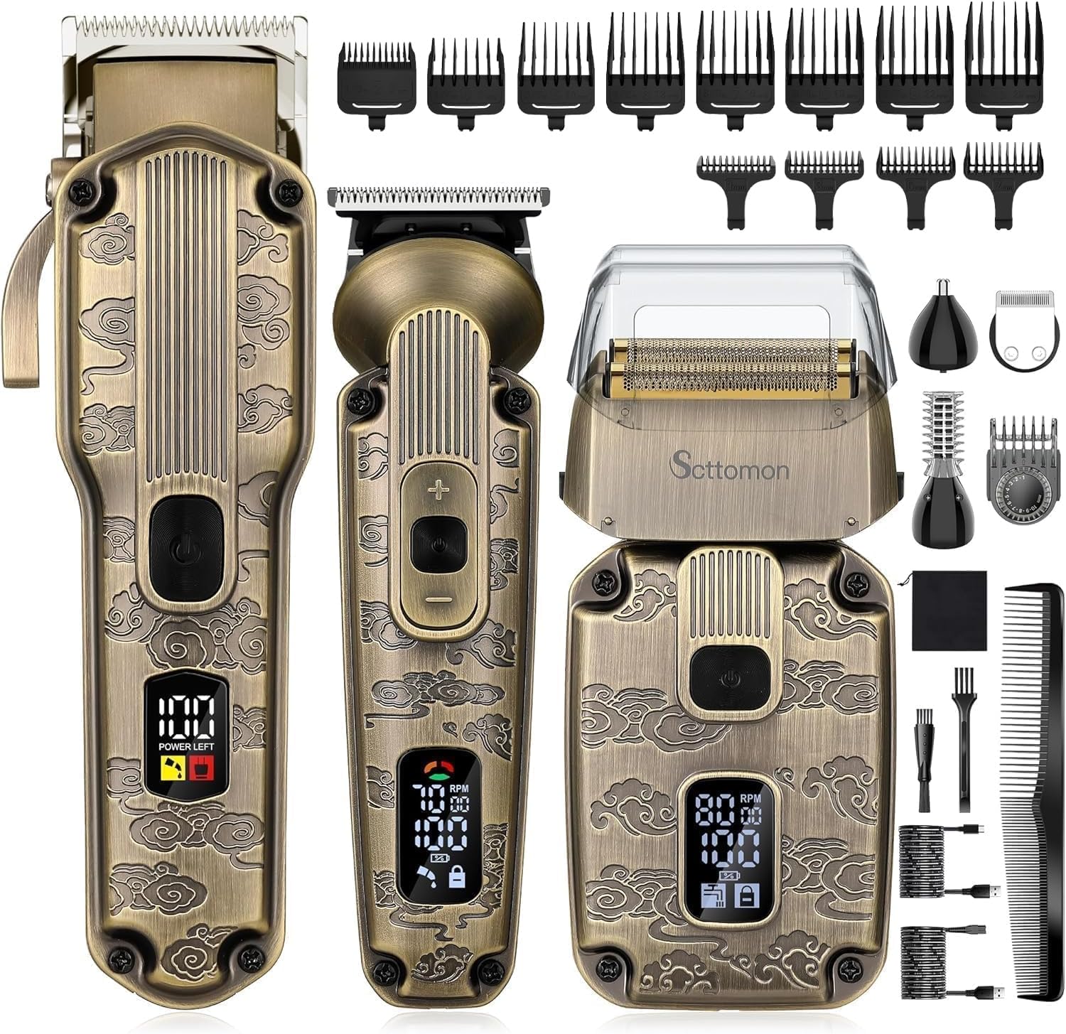 Professional Beard Trimmer Kit for Men with Hair Clipper Set