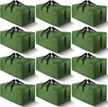 12 Pack Large Strong Moving Bags with Zippers & Handles - Heavy Duty