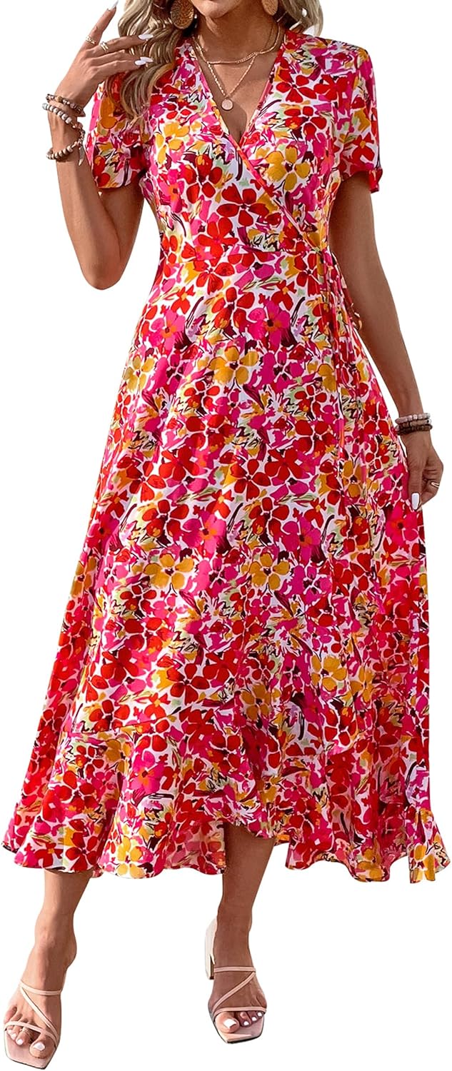 Floral Boho Maxi Dress for Women - Summer Casual Style