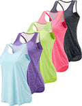 5 Pack Women's Workout Tops Athletic Racerback Tank Tops - Breathable