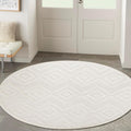 Versatile Indoor/Outdoor Ivory White 5 ft Round Rug - Soft, Easy Clean
