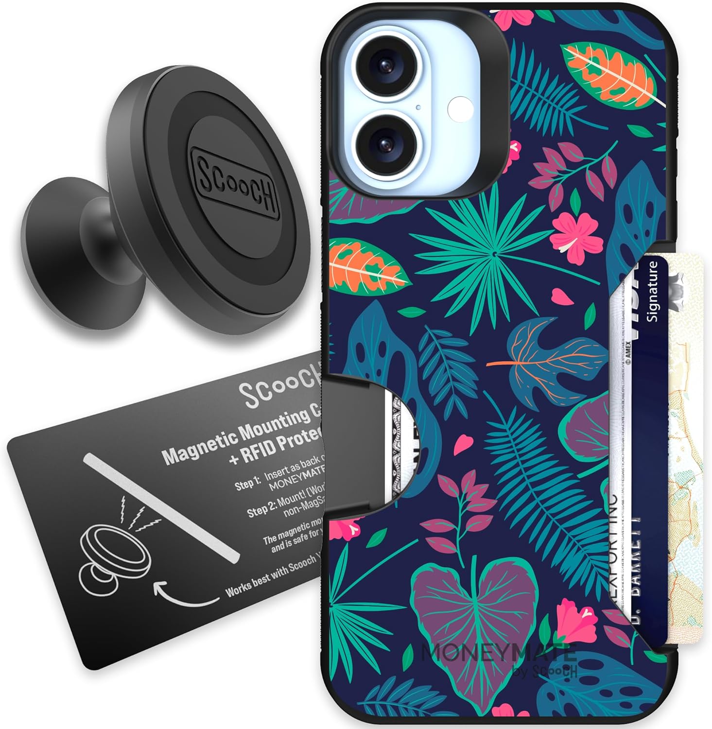 Scooch iPhone 16 Plus Case with Card Holder and Drop Protection