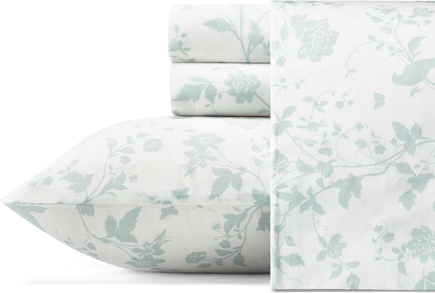 Laura Ashley King Sheets Set - Soft Sateen Cotton Bedding