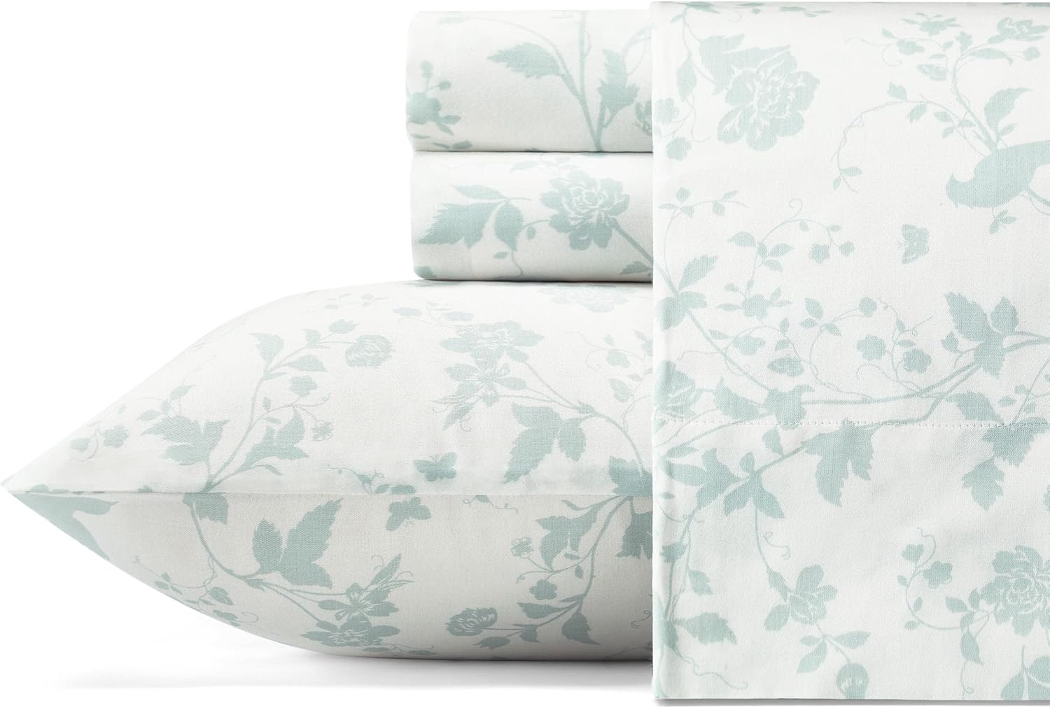 Laura Ashley King Sheets Set - Soft Sateen Cotton Bedding