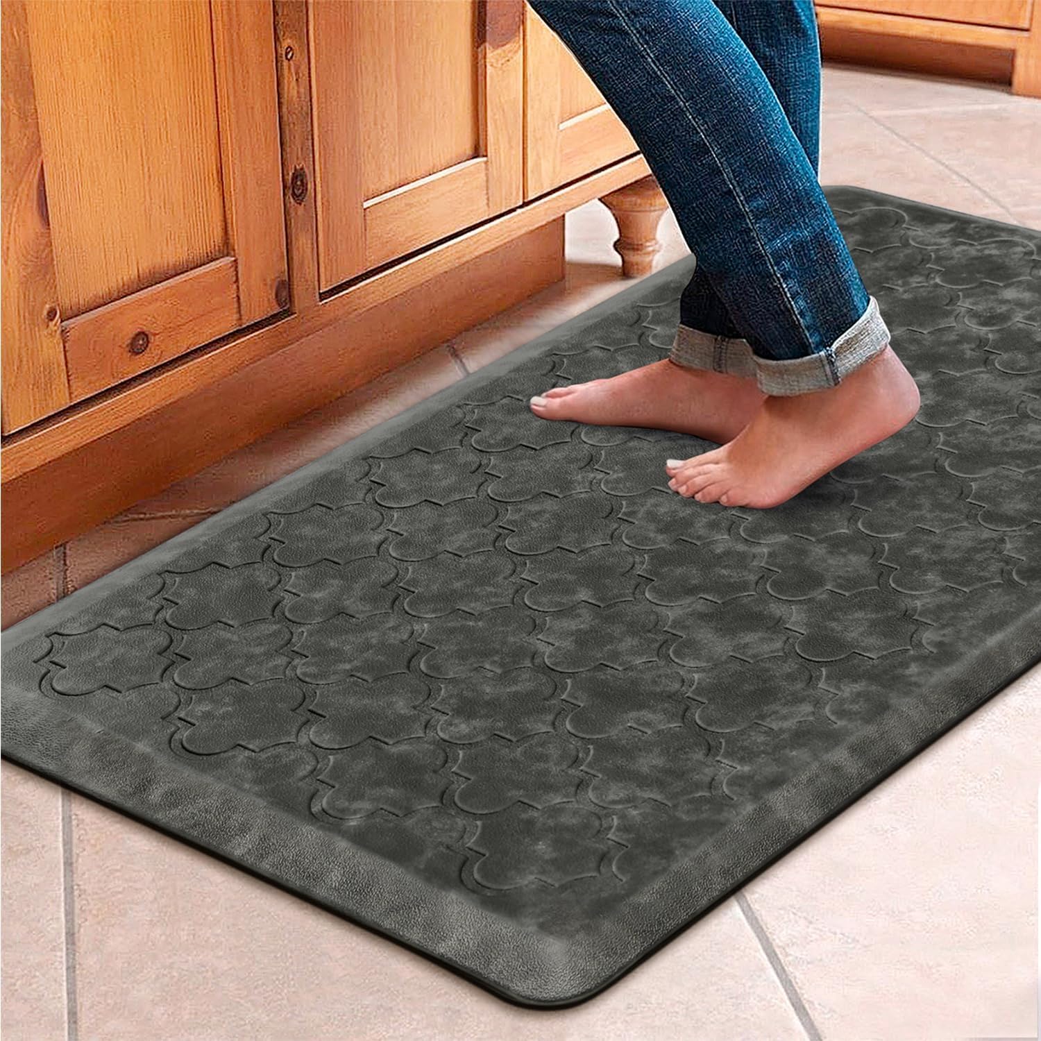 WISELIFE Cushioned Anti Fatigue Kitchen Mat for Comfort and Style