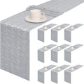 Sequin Table Runner 12 x 72 in 10 Pack - Sparkling Silver for Events
