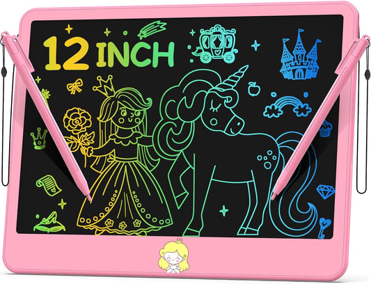 12 LCD Kid's Drawing Tablet - Portable Doodle Board - Pink