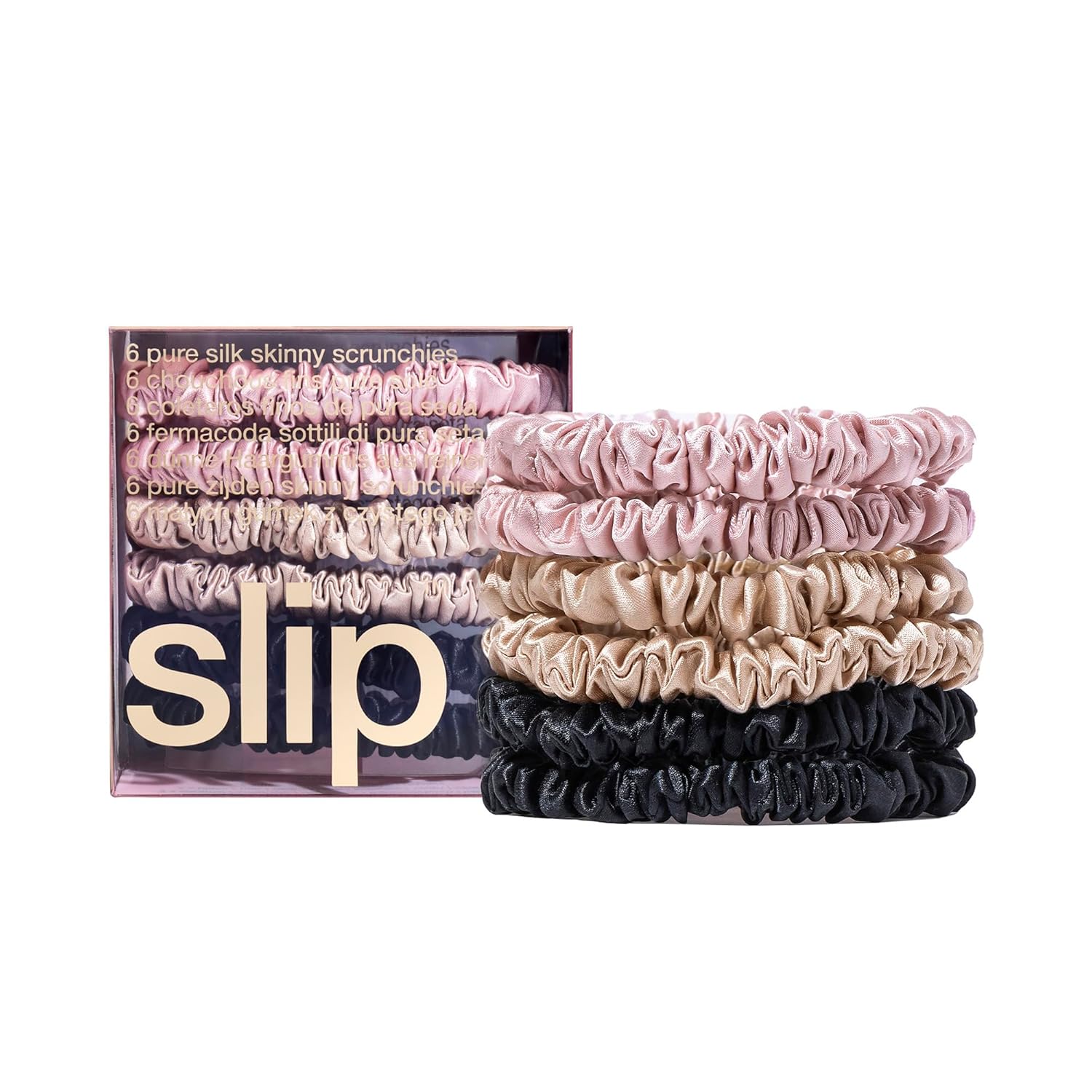 Slip Skinny Scrunchies Multi Set of 6 Pure Silk Hair Accessories