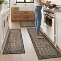 KIMODE Kitchen Rugs Non Slip Washable Set of 3 - Thick Farmhouse Mats