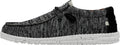 HEYDUDE Men's Wally Sox Black White Size 13 - Lightweight Comfort
