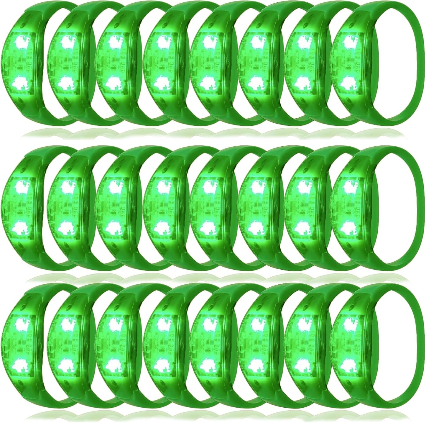 100 Pcs LED Bracelets Sound Activated for Parties and Events