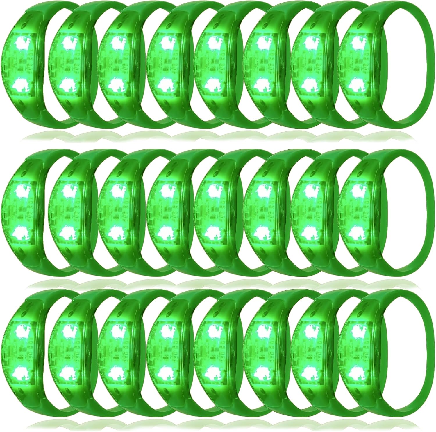 100 Pcs LED Bracelets Sound Activated for Parties and Events