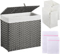 Greenstell Laundry Hamper with Lid 125L - Handwoven, Foldable Laundry