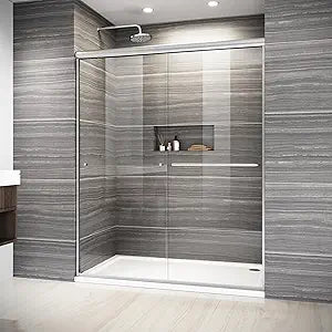 Elegant Semi-Frameless Bypass Sliding Shower Doors 58.5-60 in