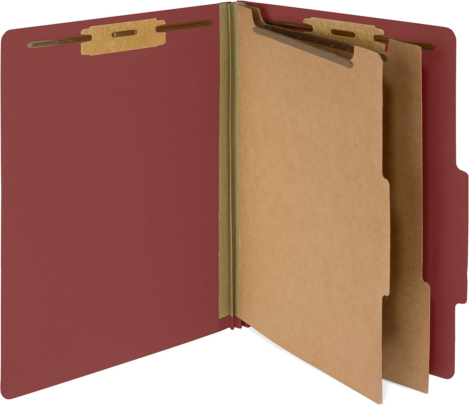 10 Red Classification Folders with 2 Dividers for Organizing Files