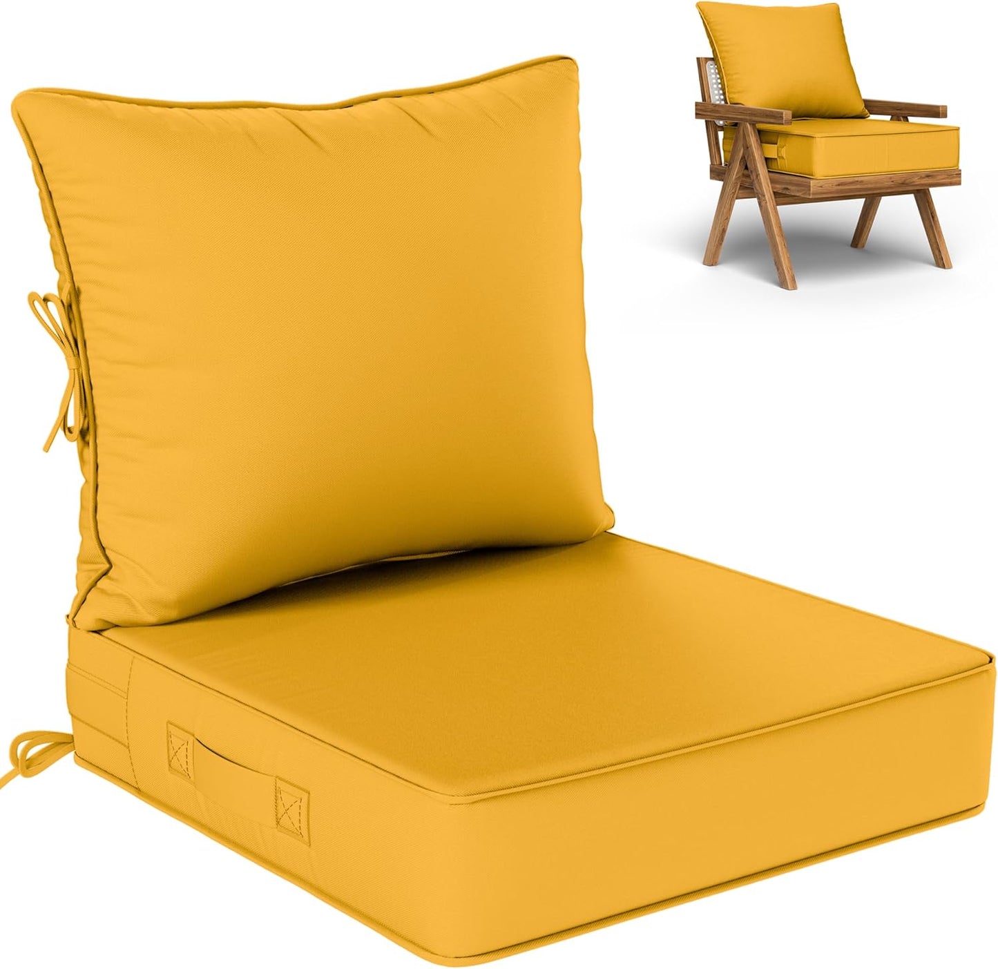 Outdoor Seat Cushion Set for Patio Furniture - Waterproof & Durable