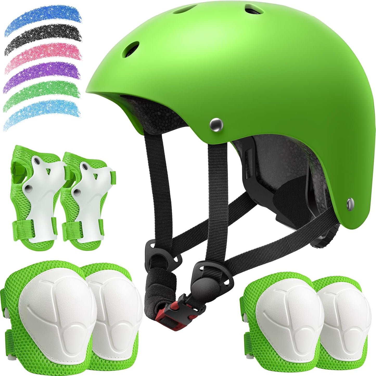 Kids Bike Helmet Set with Adjustable Protection for Ages 2-14