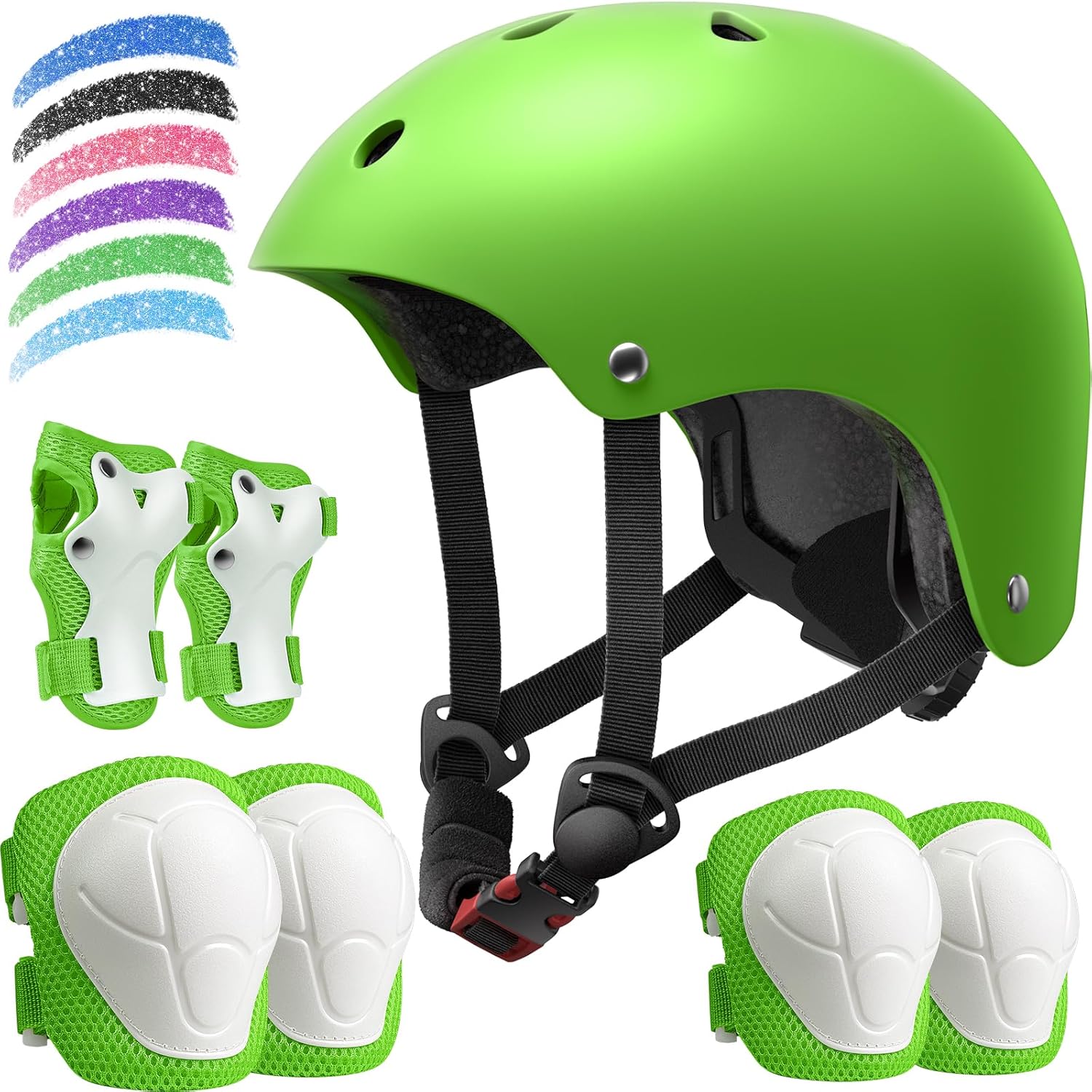 Kids Bike Helmet Set with Adjustable Protection for Ages 2-14