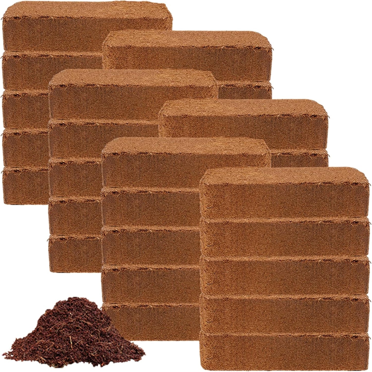 Coco Coir Bricks for Plants - Organic Soil Amendment 30-Pack