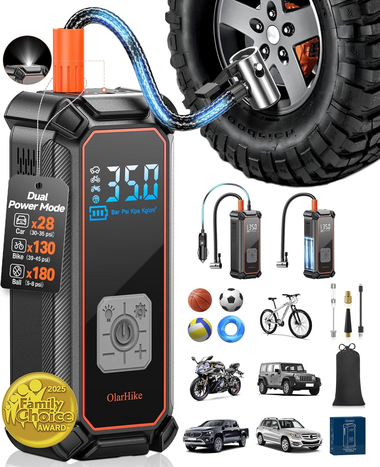 OlarHike Tire Inflator Portable Air Compressor for Fast Inflation