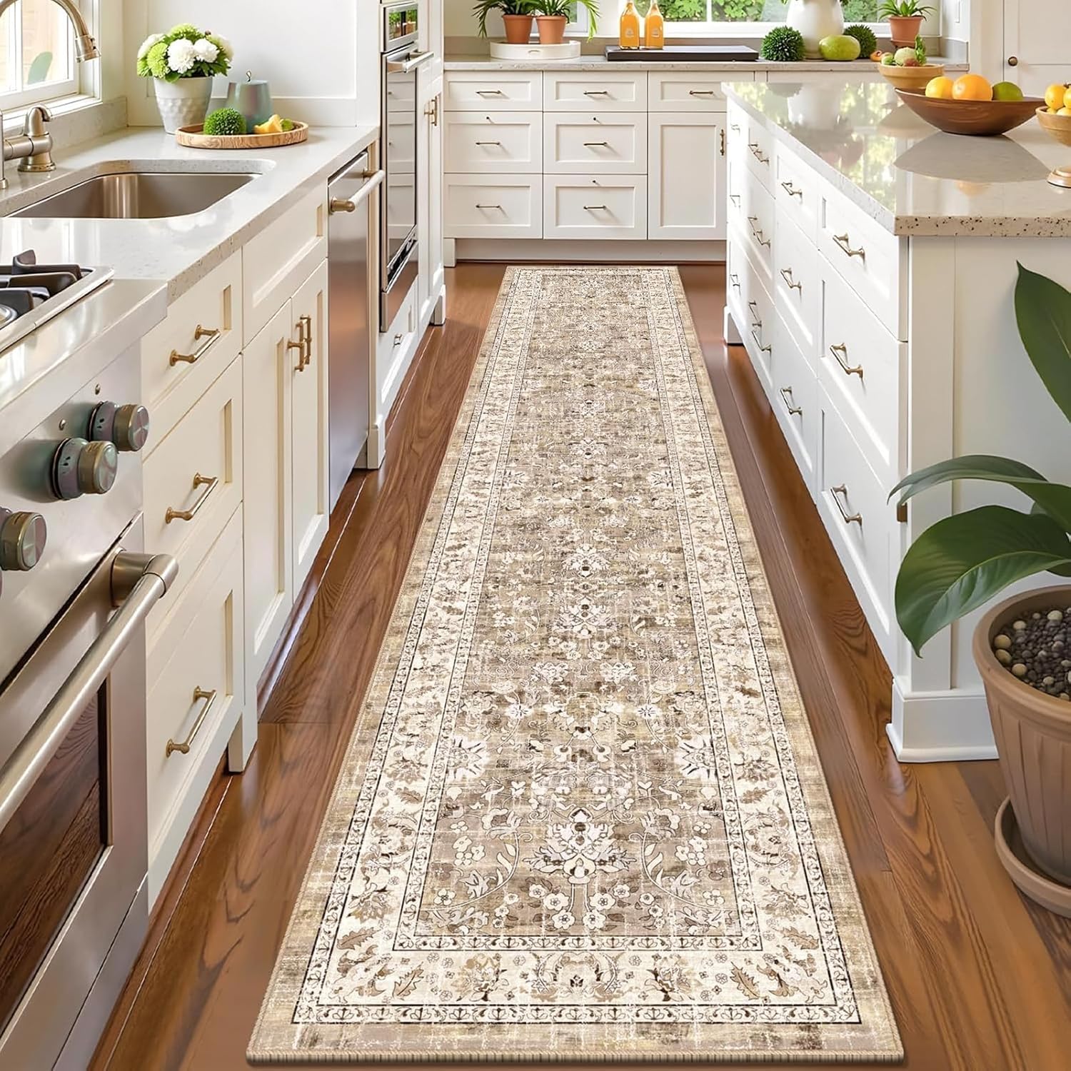 LOKHOM Washable Runner Rug 2x10 Non-Slip Boho Vintage Design