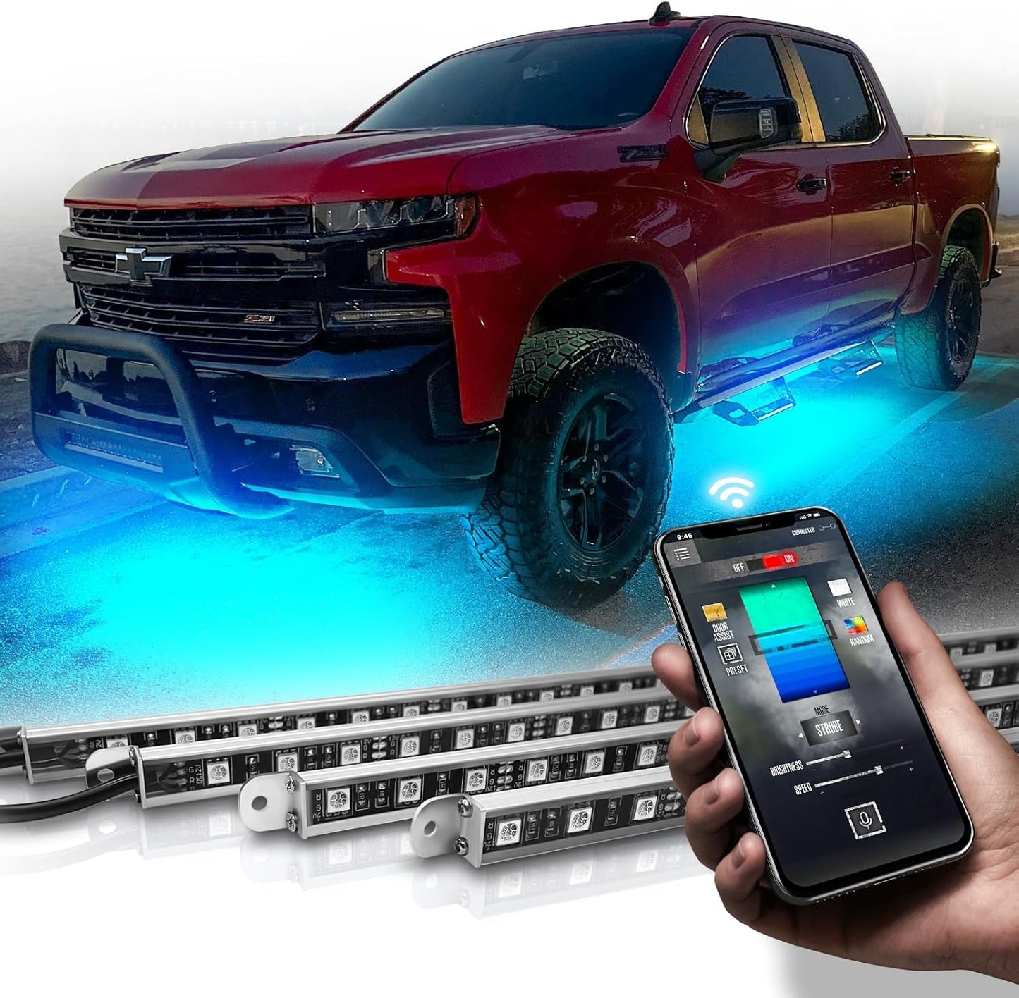 OPT7 Aura Pro Underglow LED Lights Kit for Trucks with App Control