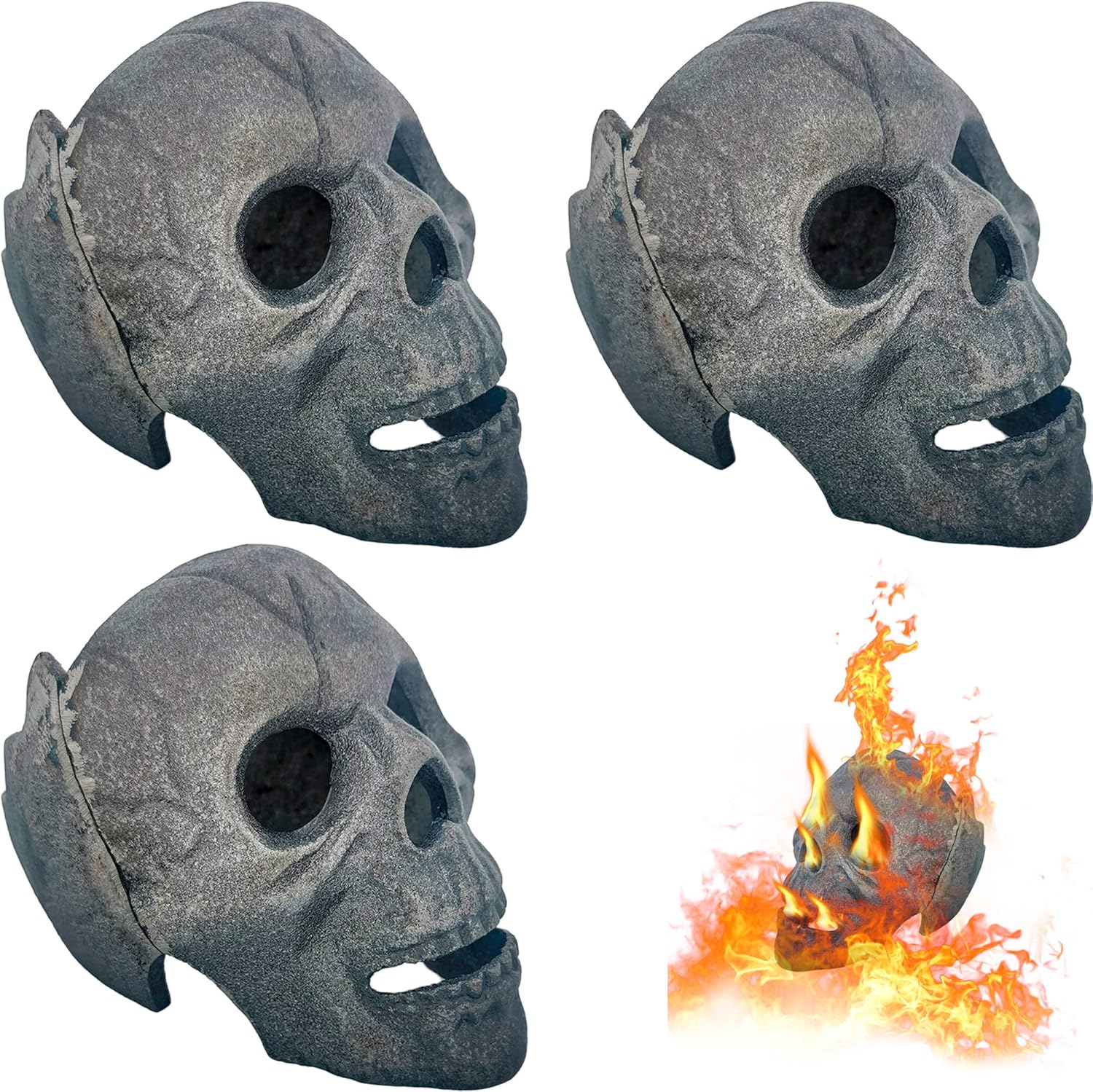 ANNSONG Fireproof Fire Pit Skull Set for Spooky Decor and Fun