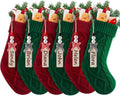 Personalized Christmas Stockings 18 in - 6 Pack Knitted Set