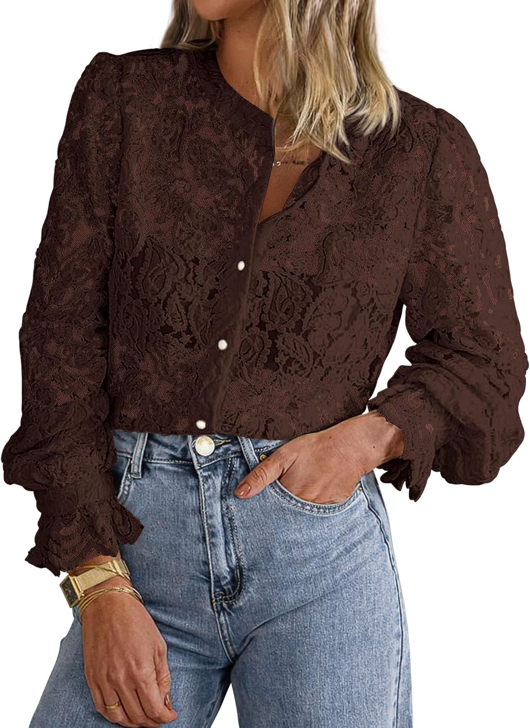 PRETTYGARDEN Women's Dressy Casual Lace Blouse for All Occasions
