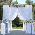 60FT x 12FT White Wrinkle-Free Wedding Backdrop Curtain - Extra-Long