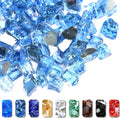 Pacific Ocean Blue Fire Glass 20 lb - Reflective 1/2 in Firepit Glass