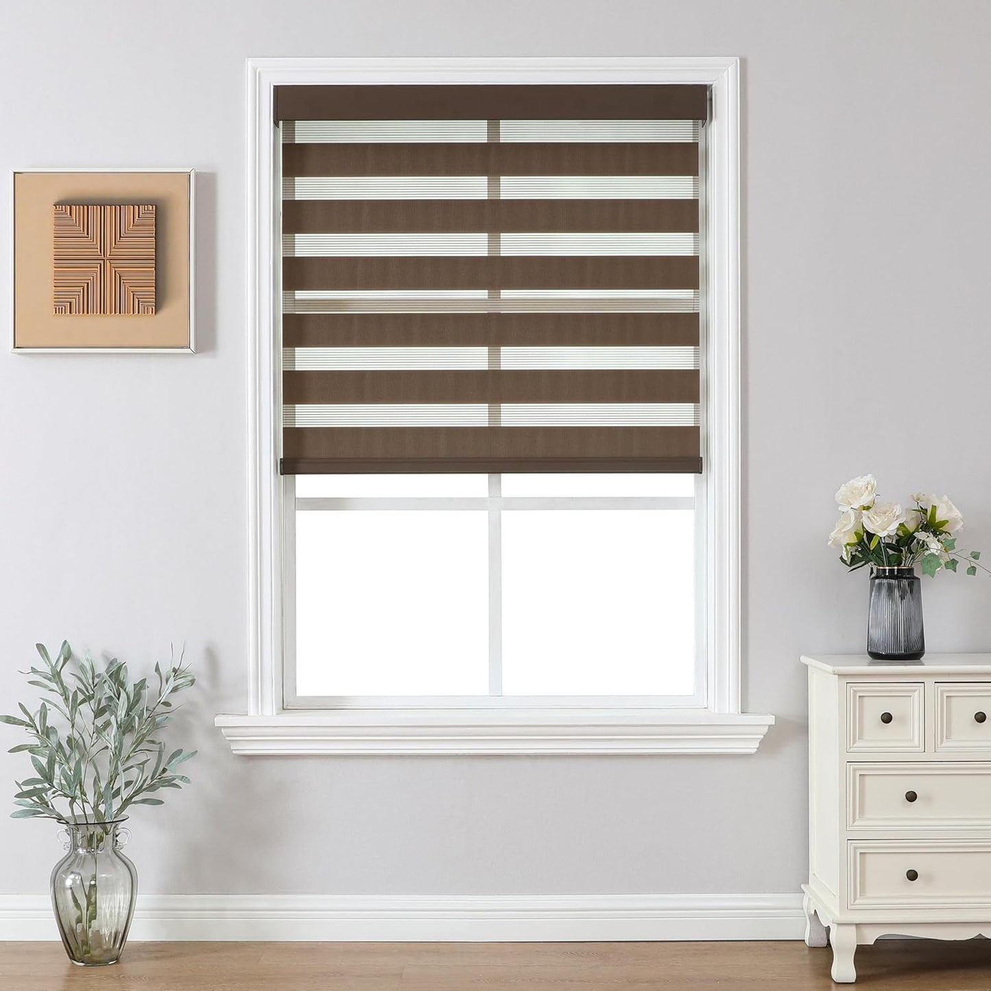 Joydeco Cordless Zebra Blinds for Dual Layer Light Control