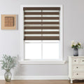 Cordless Zebra Blinds Pro Dual Layer Roller Shades - Light Control