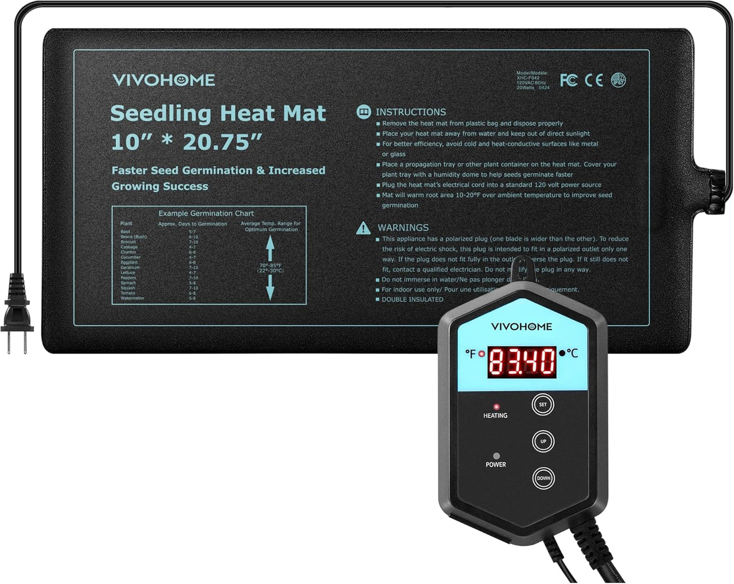 VIVOHOME 10 Seedling Heat Mat Set - Optimal Growth